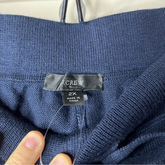 NWT J. CREW Cotton Cashmere Blend Cozy Loungewear Navy Blue Fall Winter Joggers - Picture 5 of 9